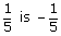 The opposite of 1/5 is –1/5.