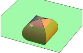 plane of intersection slicing horizontally through the intersection volume