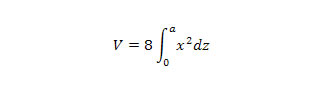 integral of x² dz is calculated from x = 0 to x = a