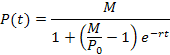 solution to the logistic growth model equation 